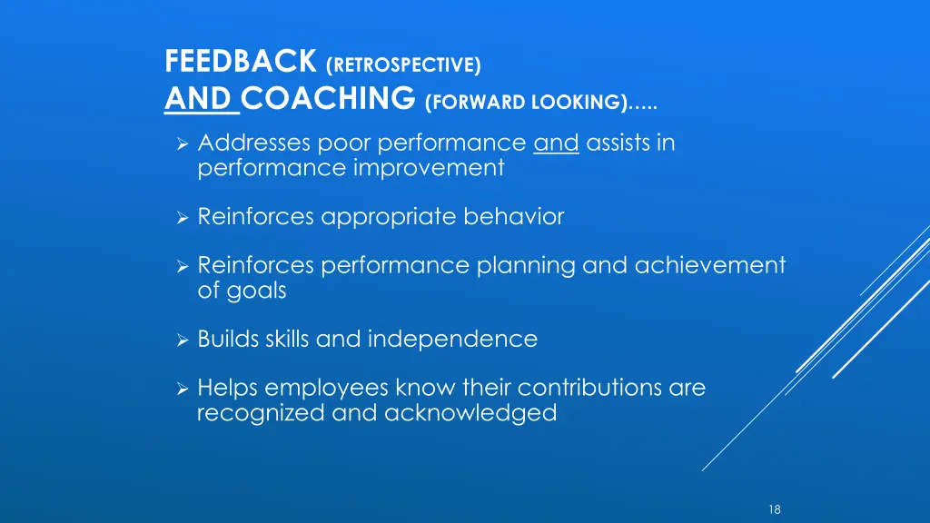 feedback retrospective and coaching forward