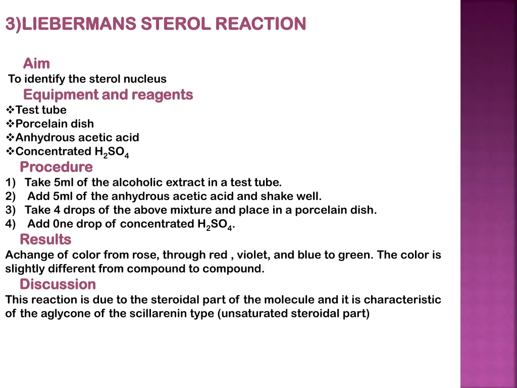 3 3 liebermans sterol reaction liebermans sterol