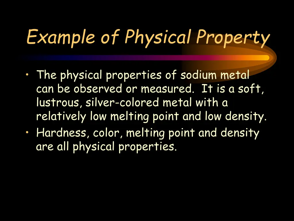 example of physical property