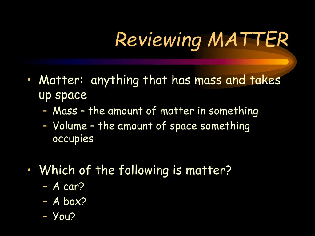 reviewing matter