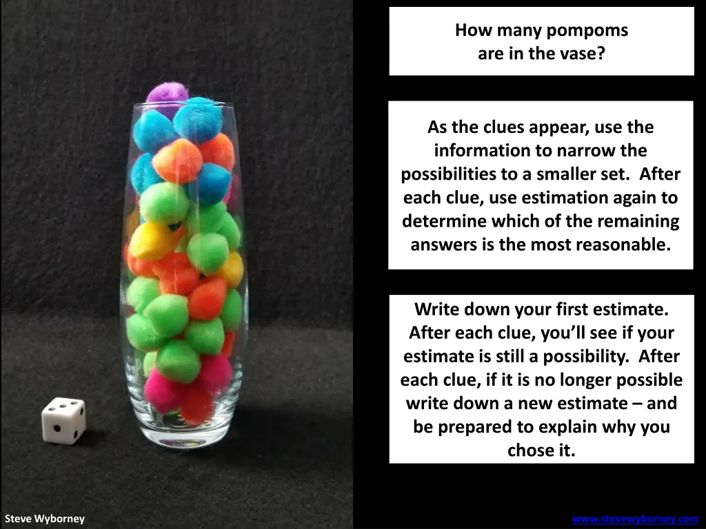 how many pompoms are in the vase 1