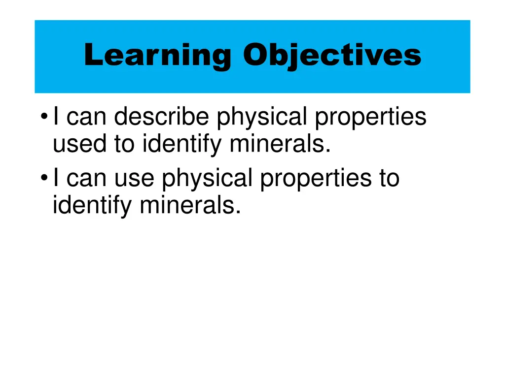 learning objectives