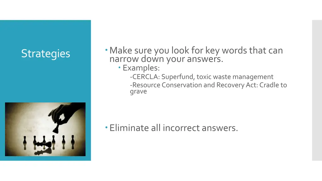 make sure you look for key words that can narrow