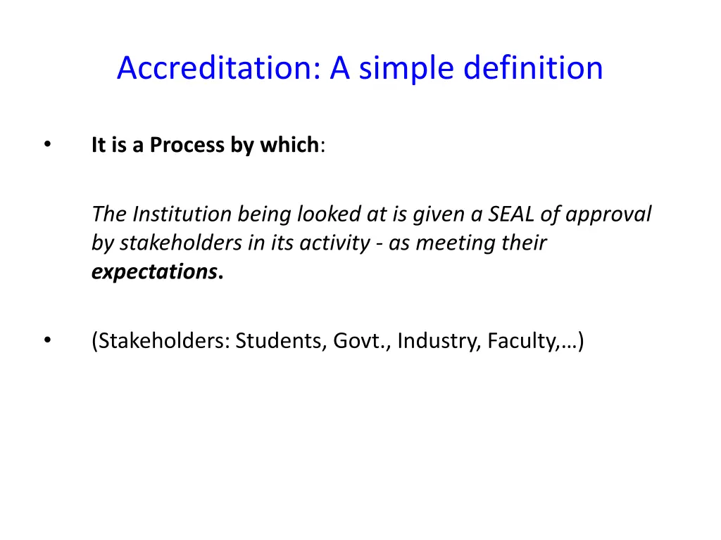 accreditation a simple definition