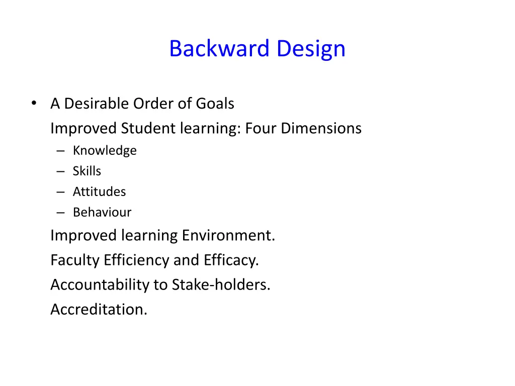 backward design