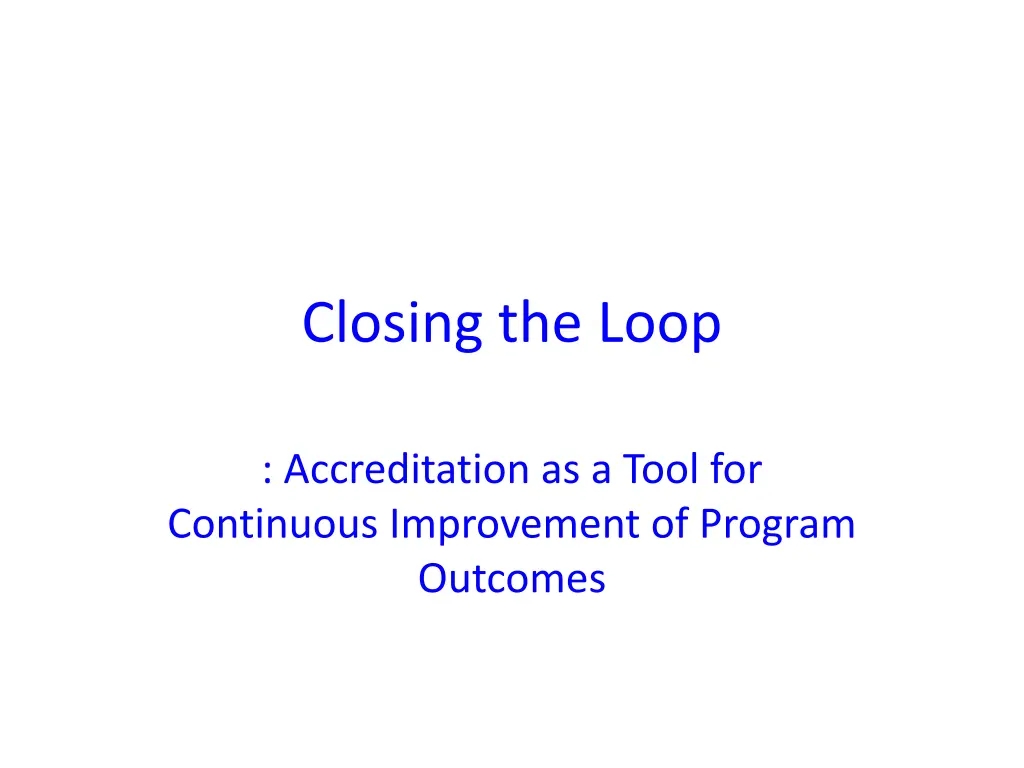 closing the loop