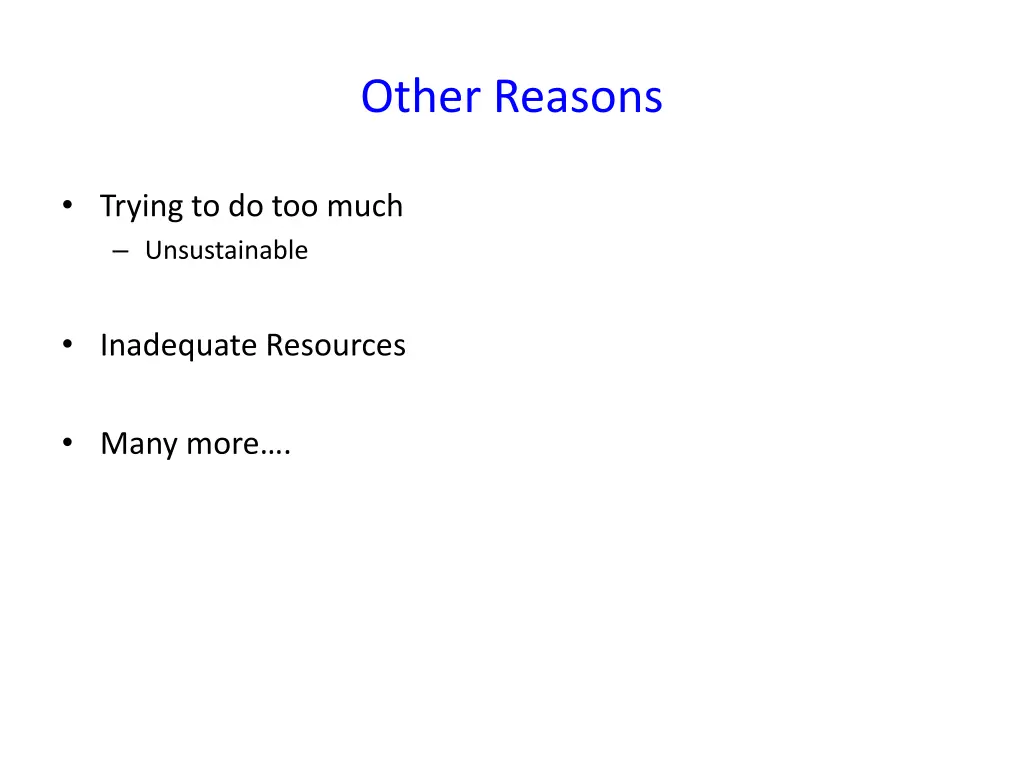 other reasons