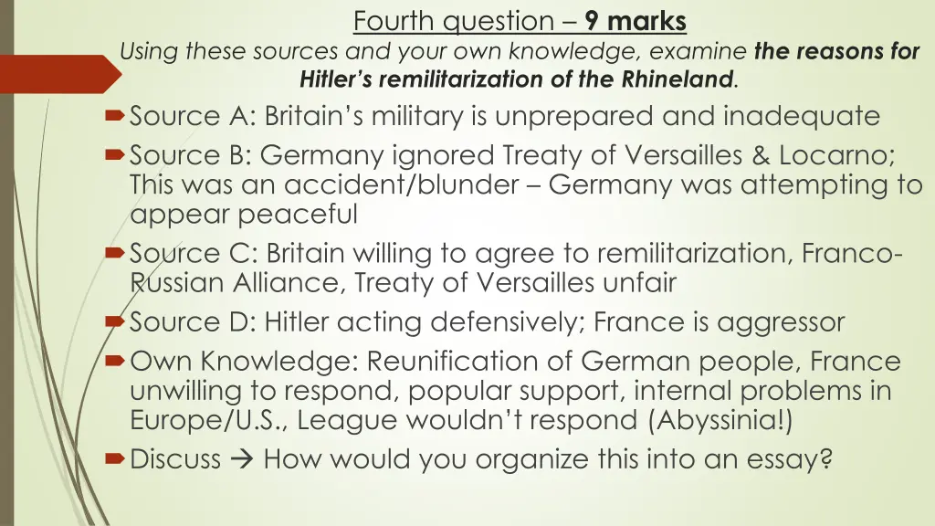 fourth question 9 marks