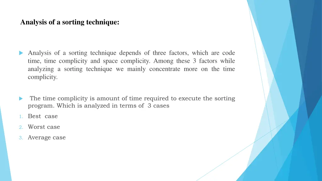 analysis of a sorting technique