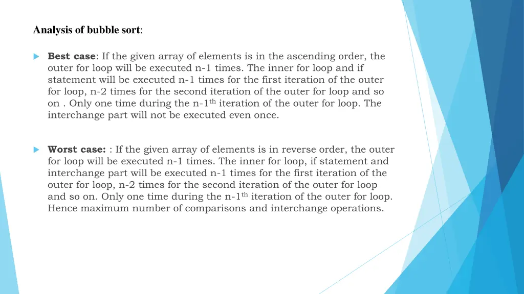 analysis of bubble sort