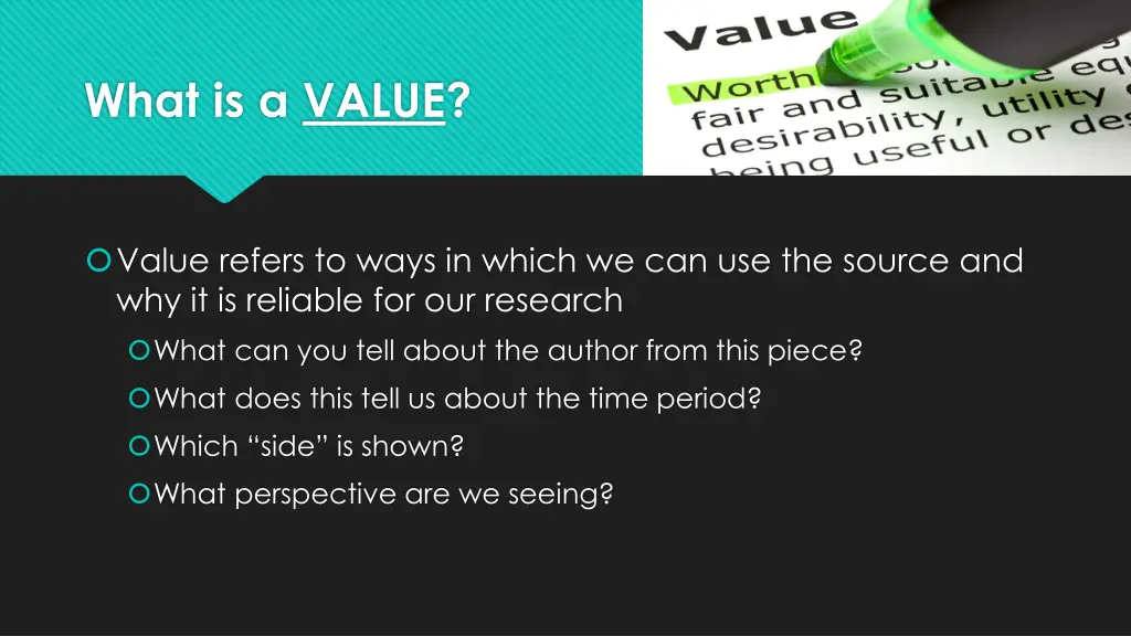 what is a value