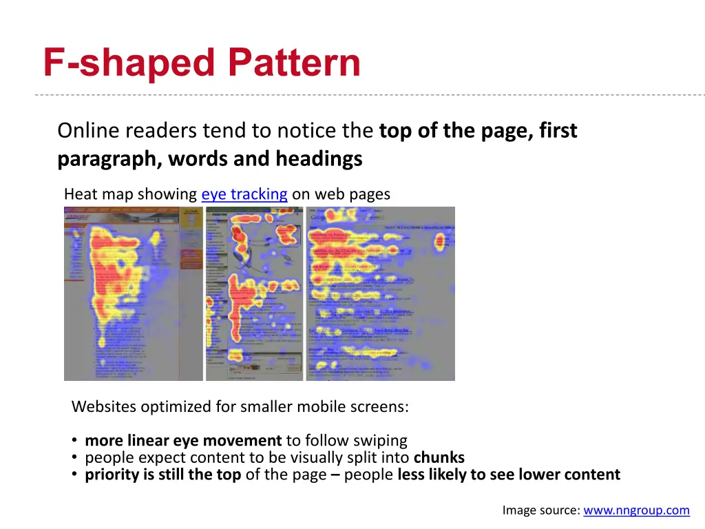 f shaped pattern