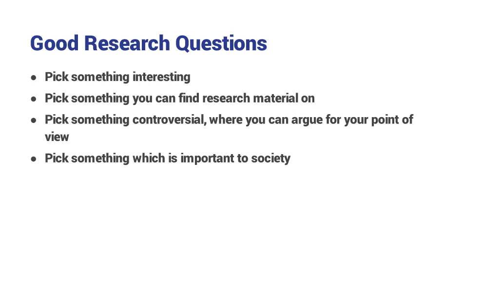 good research questions