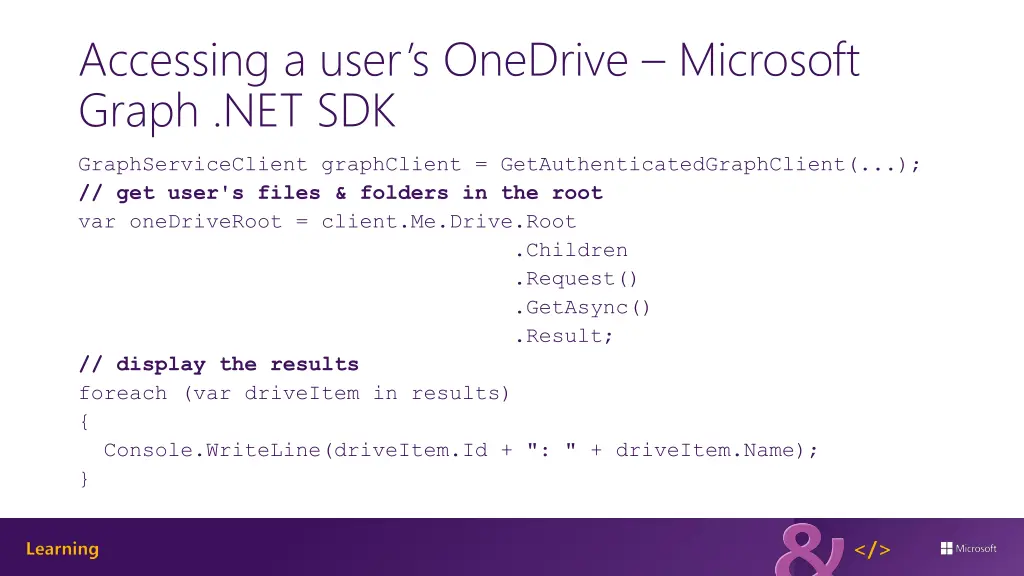 accessing a user s onedrive microsoft graph