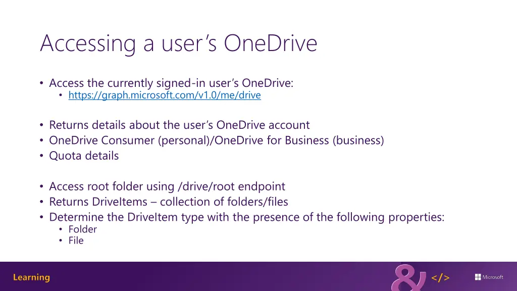 accessing a user s onedrive