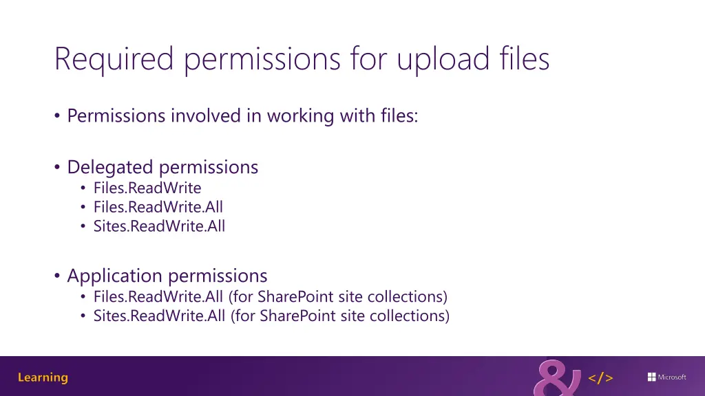 required permissions for upload files