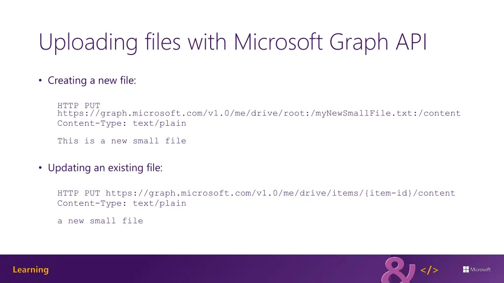 uploading files with microsoft graph api