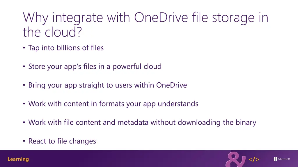 why integrate with onedrive file storage