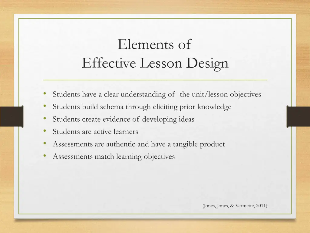 elements of effective lesson design