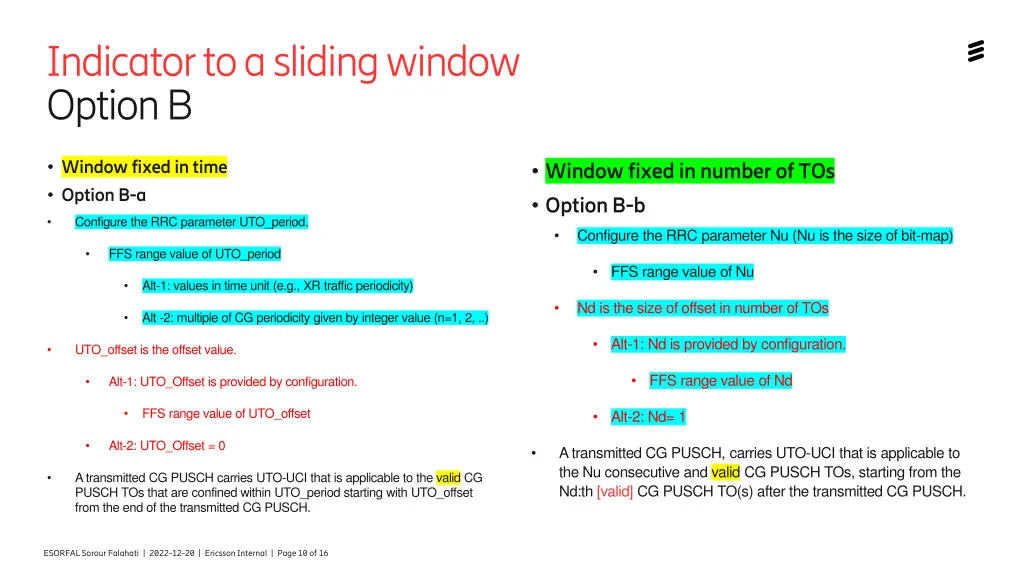 indicator to a sliding window option b