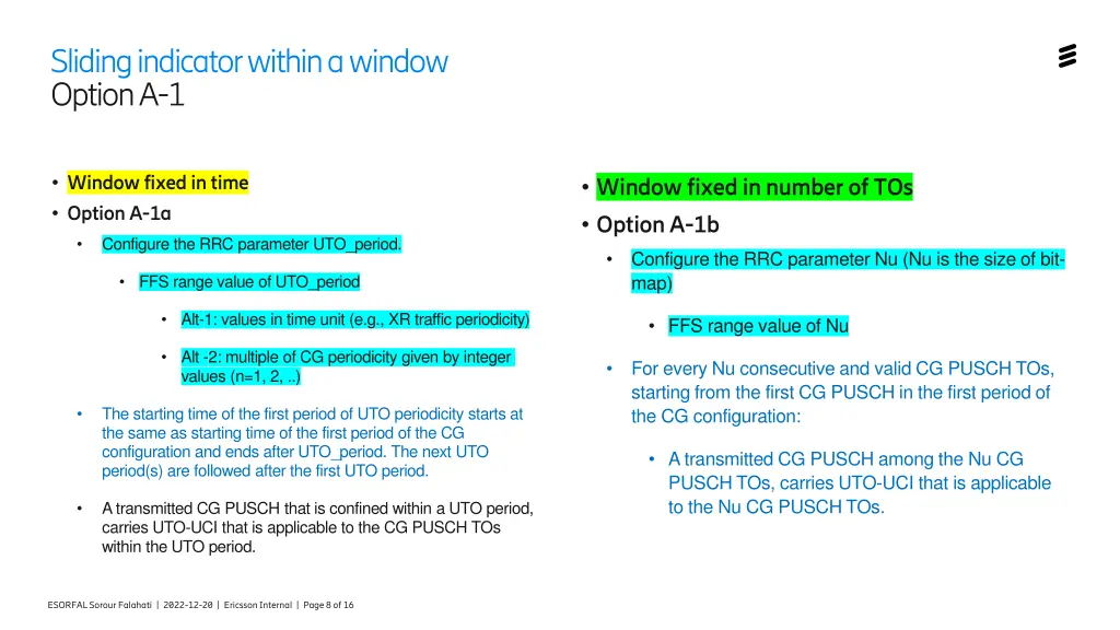 sliding indicator within a window option a 1