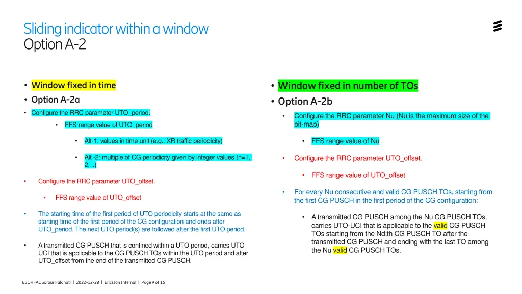 sliding indicator within a window option a 2