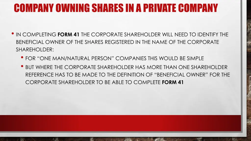 company owning shares in a private company 1