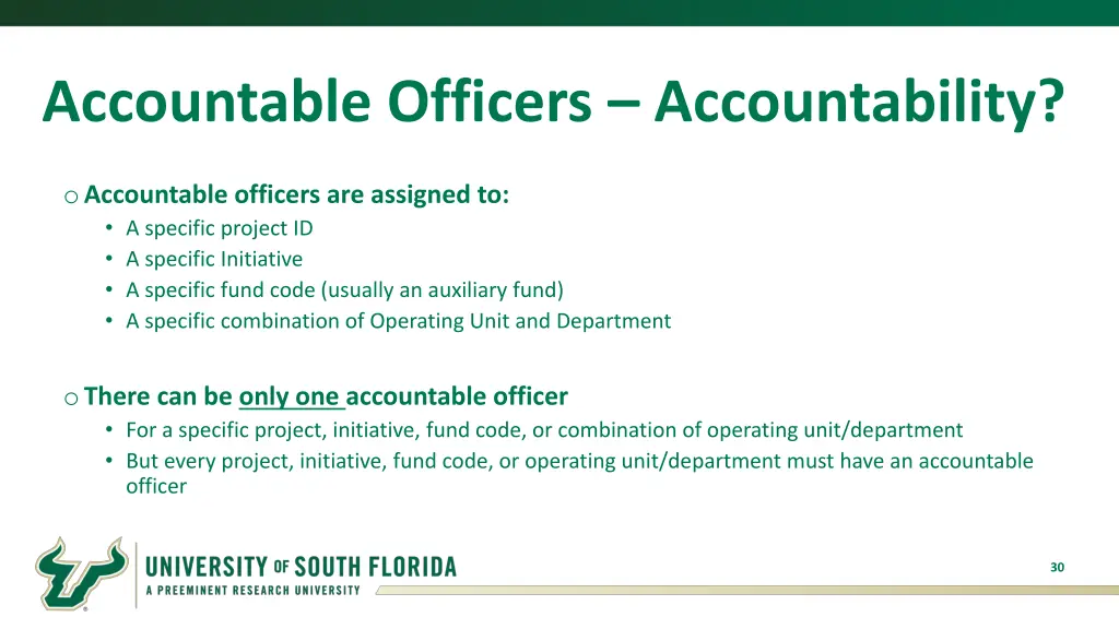 accountable officers accountability