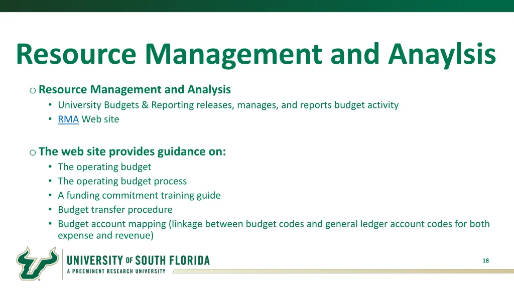 resource management and anaylsis