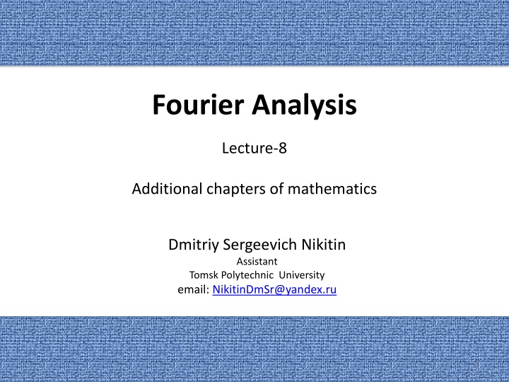 fourier analysis