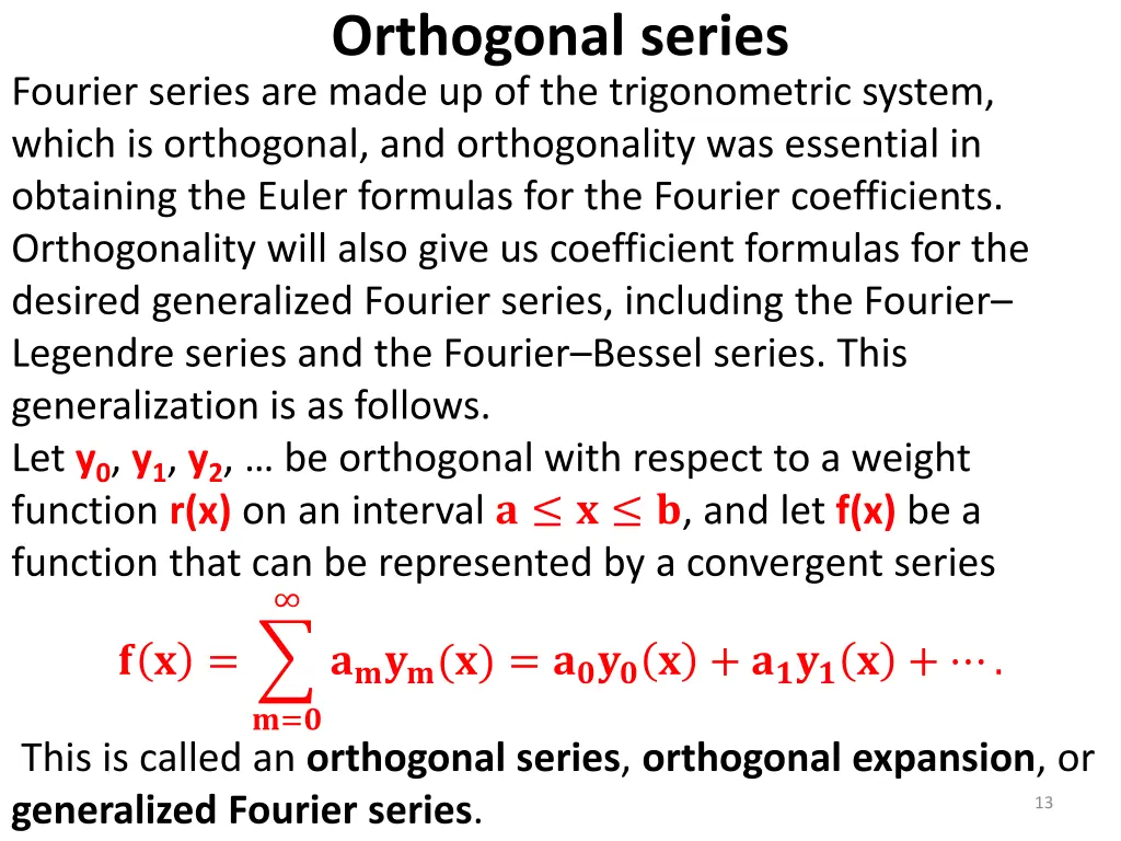 orthogonal series