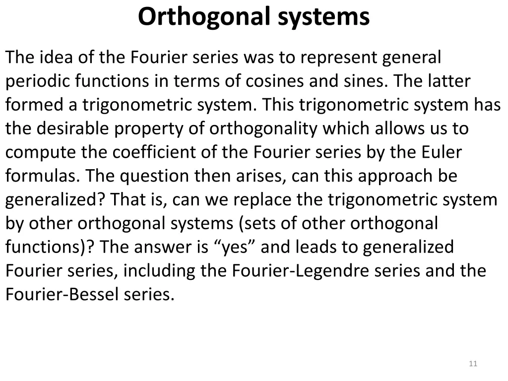 orthogonal systems