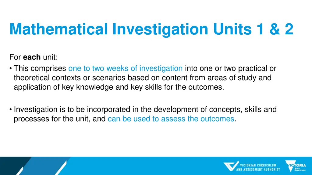 mathematical investigation units 1 2