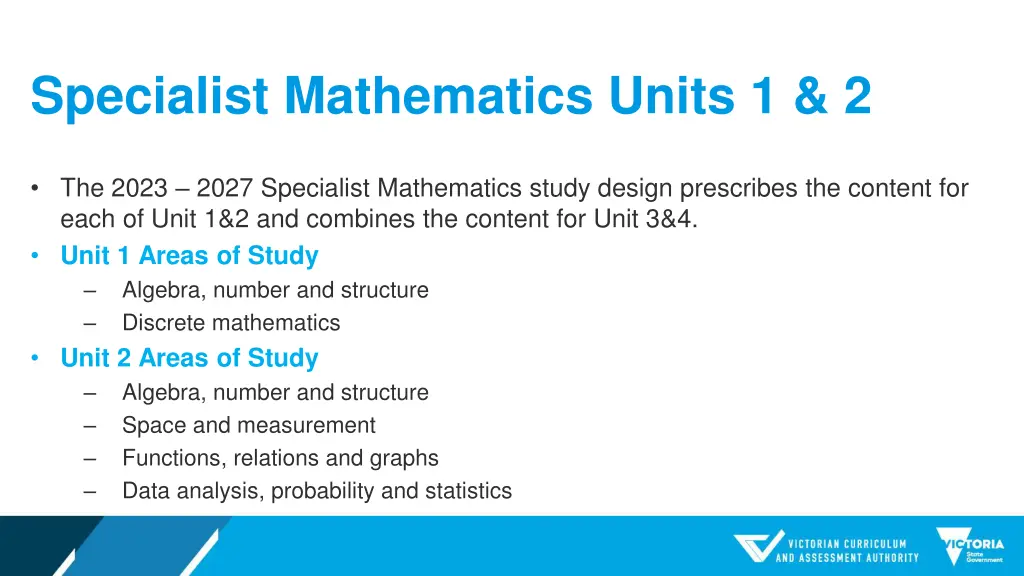 specialist mathematics units 1 2