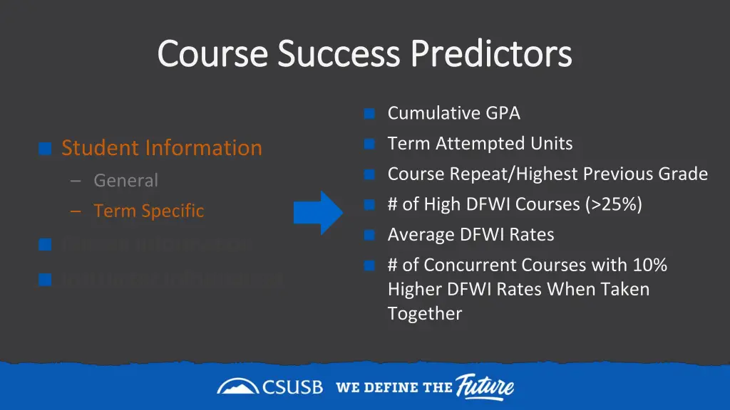 course success predictors course success 1