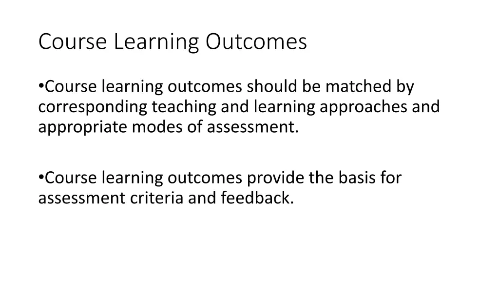 course learning outcomes 1