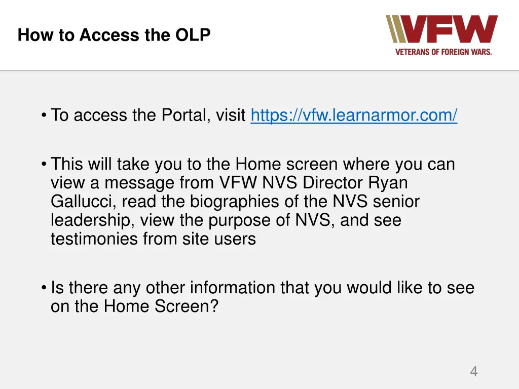 how to access the olp