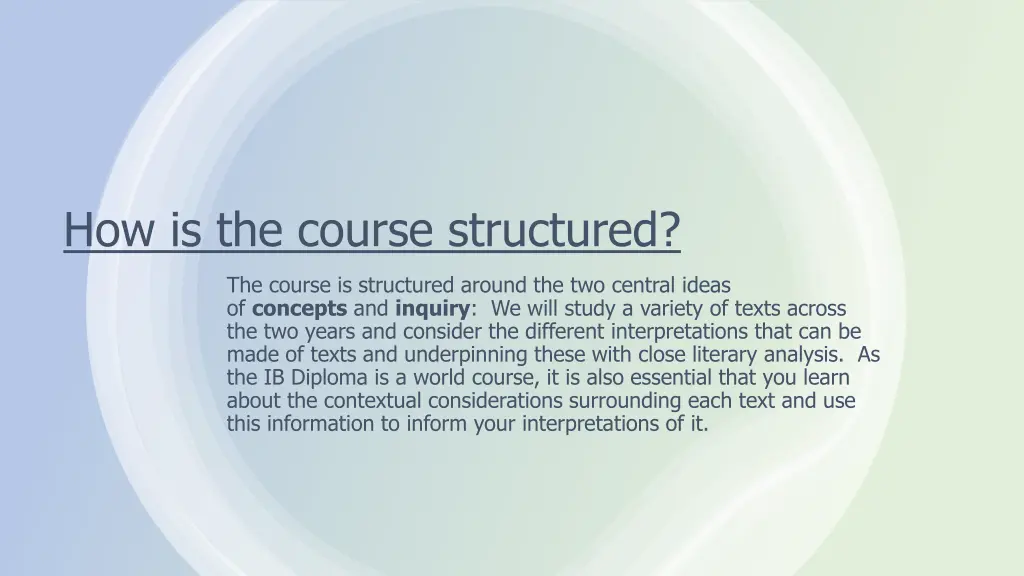 how is the course structured