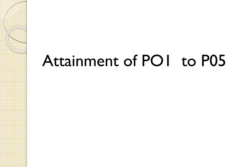 attainment of po1 to p05