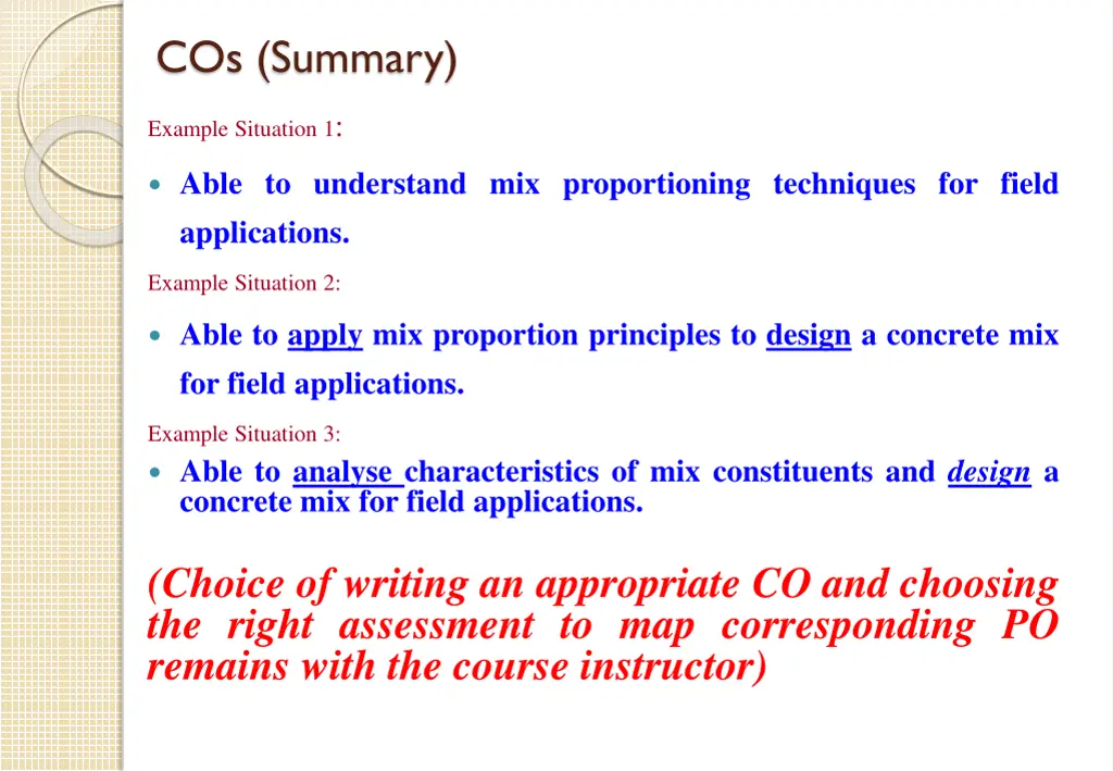 cos summary