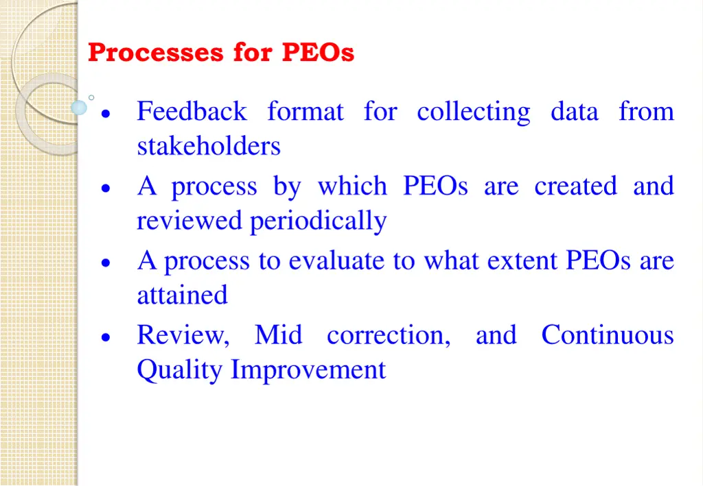 processes for peos