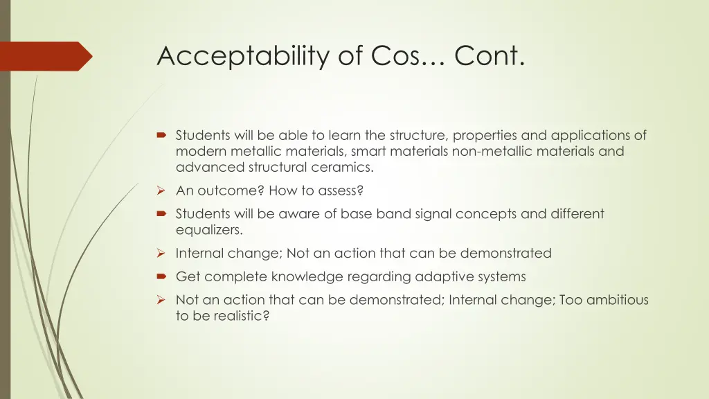 acceptability of cos cont 1