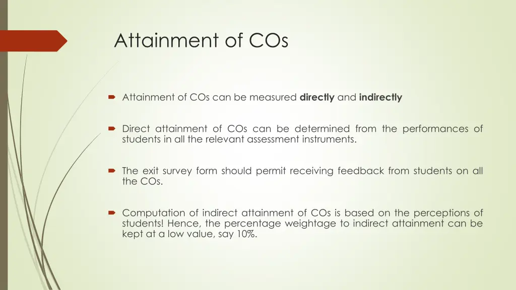 attainment of cos