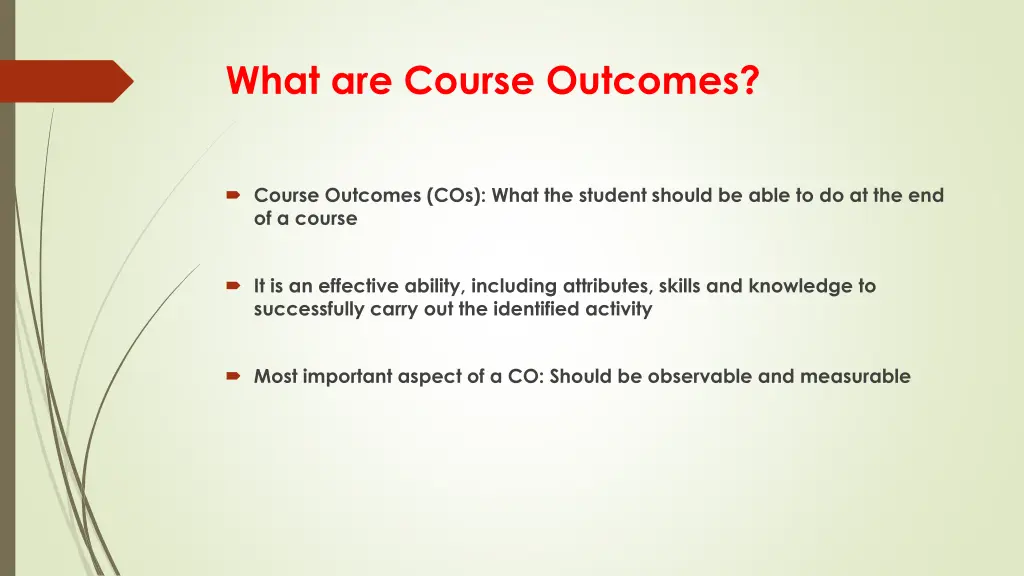 what are course outcomes