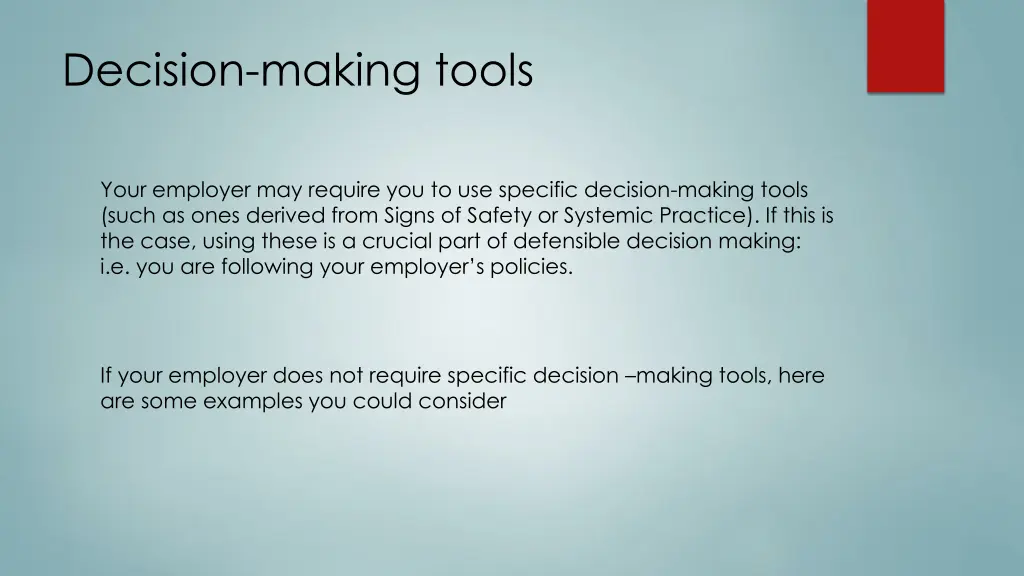 decision making tools