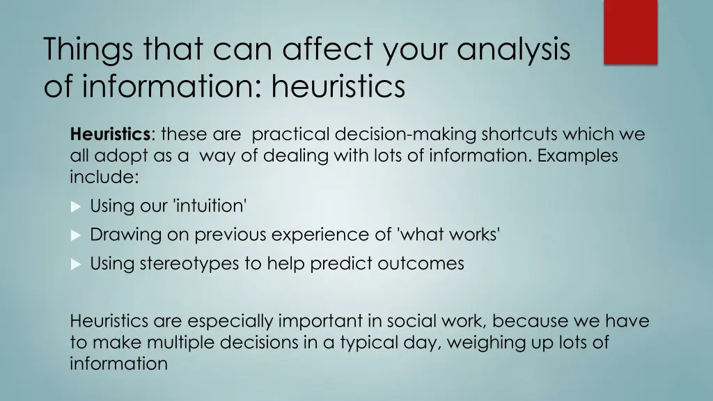 things that can affect your analysis