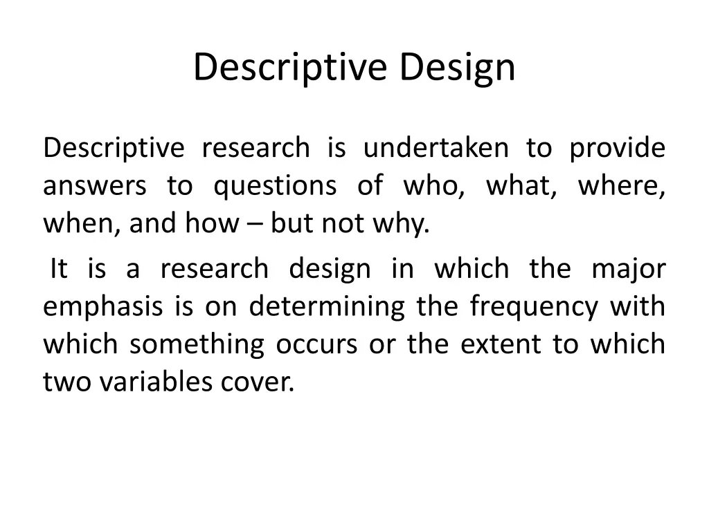 descriptive design