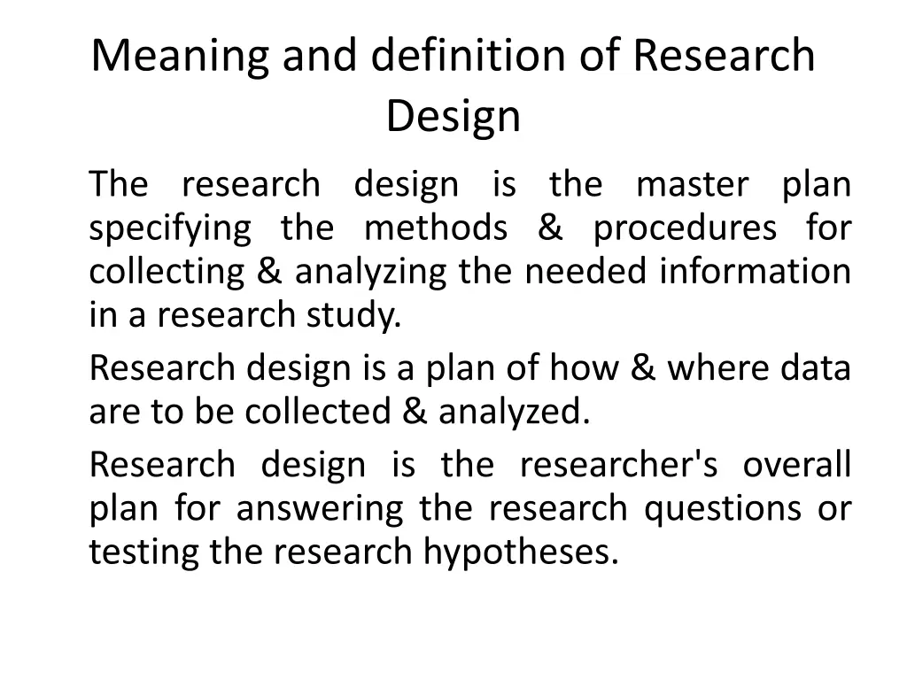 meaning and definition of research design