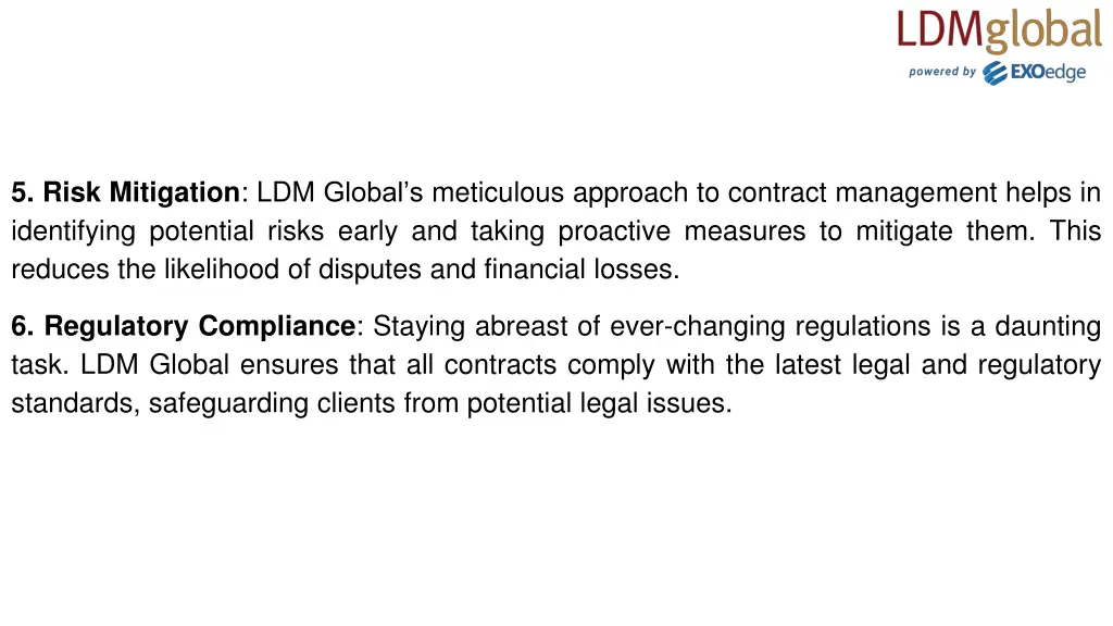 5 risk mitigation ldm global s meticulous