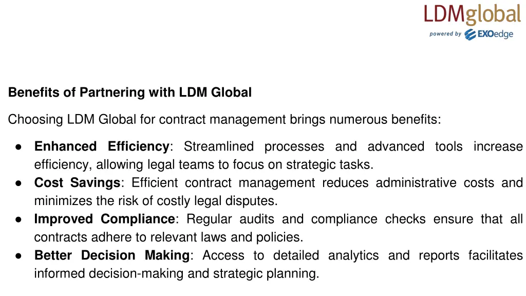 benefits of partnering with ldm global